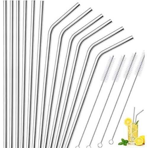 8.5/9.5/10.5 inch 6mm reusable drinking metal straw for 20oz 30oz tumbler cup multi colors party stainless steel straw wholesale