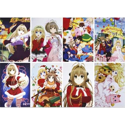 8 pcs/lot Anime Amagi Brilliant Park Embossed posters Toy Poster sticker for gifts Size 42x29CM