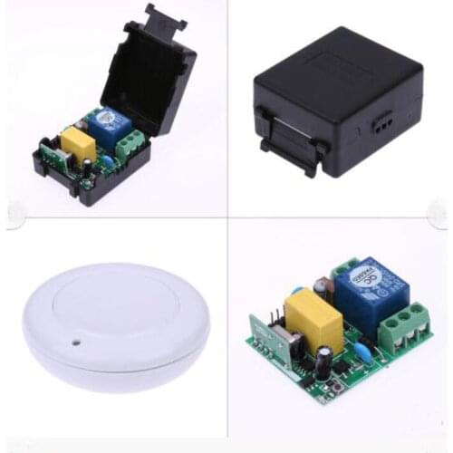 AC 220 v 1 ch wireless remote control switch 1 receiver transmitter lighting wall paste rf power switch 433mhz