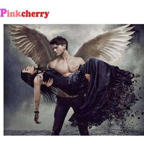 5D Full Drill Square round Diamond Painting Cross Stitch Angel Lovers Diamond Embroidery Rhinestone Mosaic Wings Home Decoration