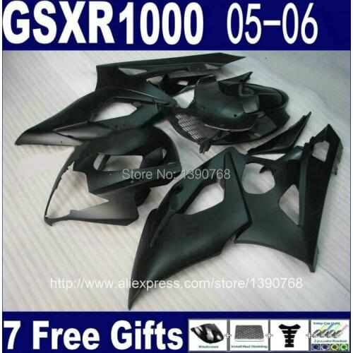 Free 7 gifts fairing kit for injection SUZUKI K5 GSXR1000 2005 2006 all matte black ABS fairings set GSXR 1000 05 06 SF70