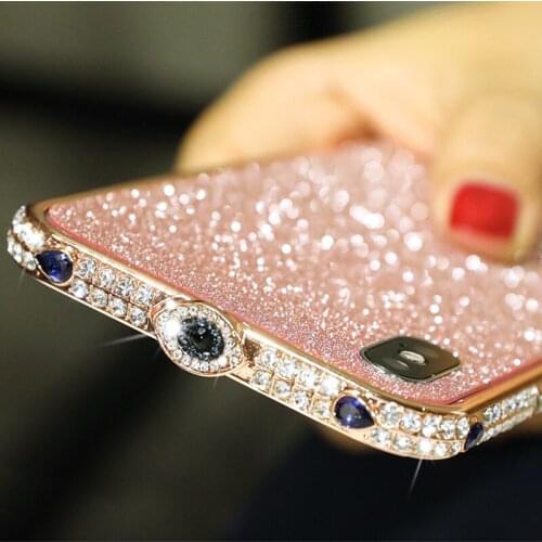 For iPhone 11 Pro Max Case Bling Diamond Bumper For iPhone SE 2020 X XR XS 8 7 6 6s Plus Sticker Glitter Rhinestone Metal Frame