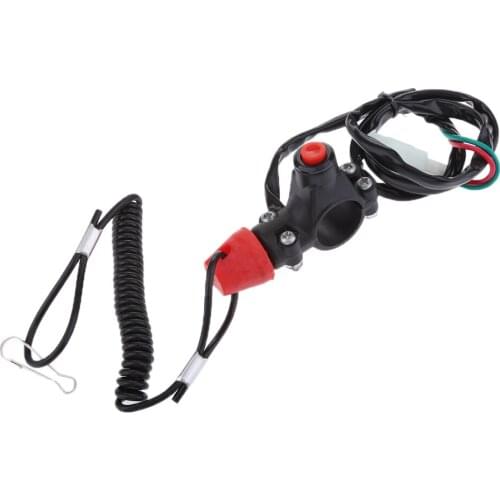 Engine Kill Stop Tether Open Safety Switch Push Button For 47cc 49cc Pocket Dirt