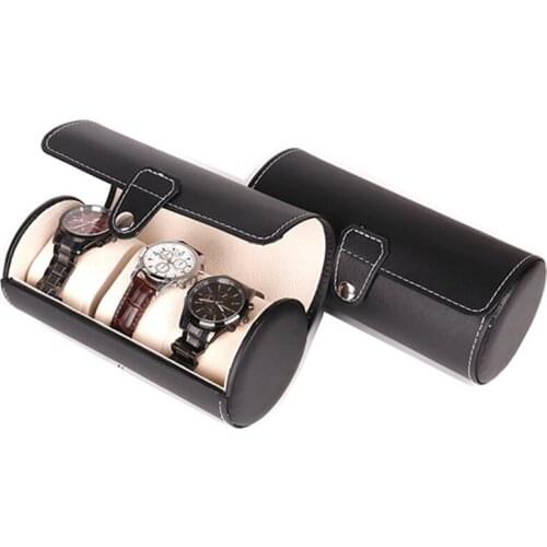 Luxury PU Leather Wholesale 3 Slots Watch Gift Storage Display Case Box with Nice Quality