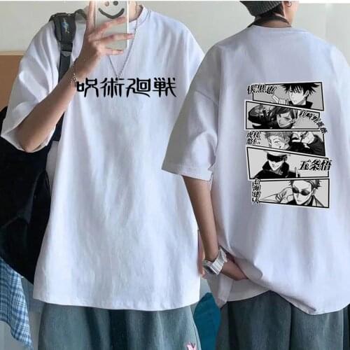 2021 Hot Funny Japanese Anime jujutsu kaisen T Shirt Men Manga Graphic Hip Hop Tshirt Male
