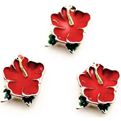 Hot Sate 10pcs/lot Metal Flower Floating Charms For Living Brecelet Charms Necklace