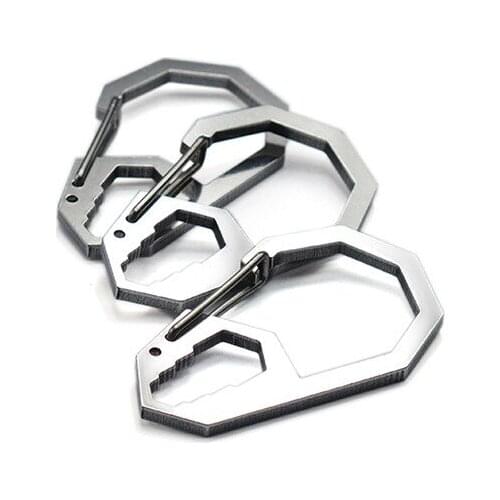 A266 Creative portable outdoor stainless steel carabiner key chain octagonal buckle high load-bearing polygon quick release hook