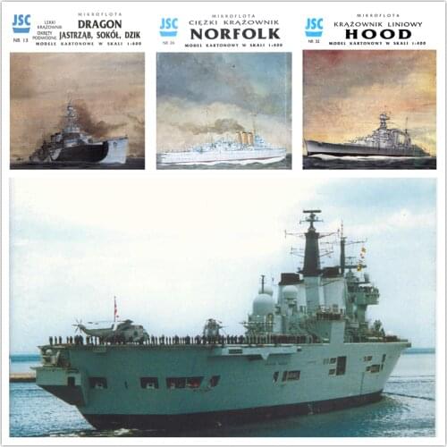 1:400 British Invincible Aircraft Carrier Paper Model Military Fans Handmade DIY