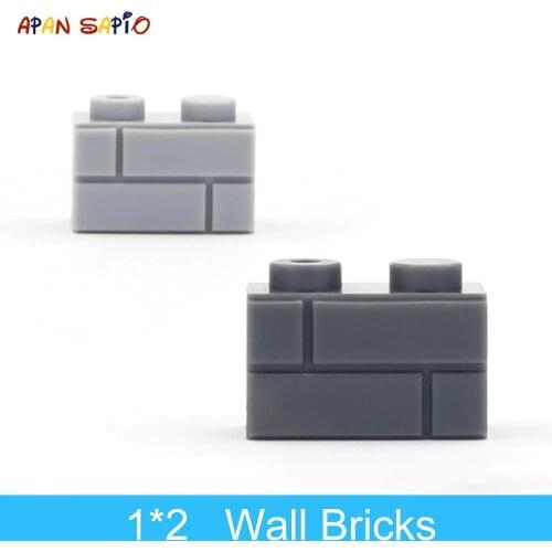 DIY Building Blocks Wall Figures Bricks 1x2 Dots 50/100PCS Educational Creative Toys for Children Size Compatible With 98283