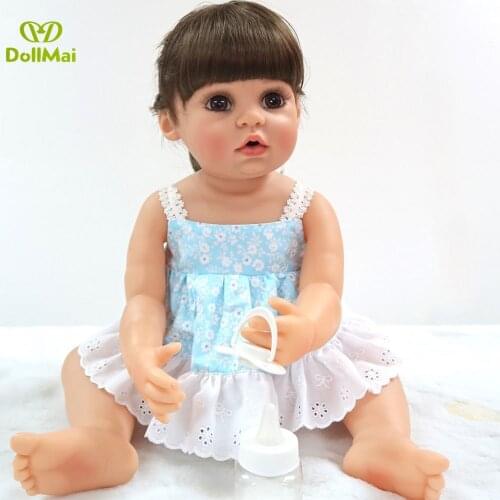 Bebe reborn doll sweet face girl toddler full vinyl silicone reborn baby dolls alive children gift toy doll reborn