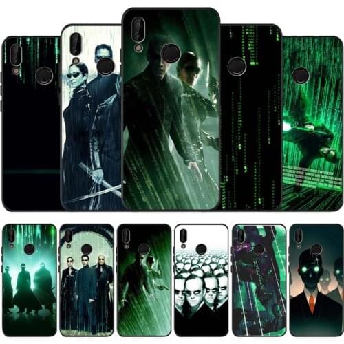 The matrix black soft Phone Case for huawei P40 P30 P20 P10 Pro lite P9 Lite nova 4E 6SE Psmart 2019 Y6 9 Prime