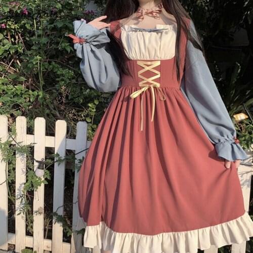 Sweet Princess Lolita Dress Vintage Lace Bowknot Peter Pan Collar Victorian Dress Kawaii Girl платье лолита Vestidos Lollita