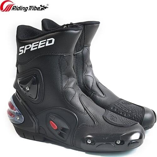 Mens Motorcycle Boots Bota Motocross Botas Moto Motorboats Shoes Motorbike Racing Career Bicycle Speed Boots