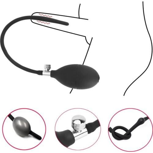 Inflatable Penis Plug Silicone Urethral Bladder Dilators Male Urethral Sound Catheter Masturbator Sex Toys For Men Adult Product
