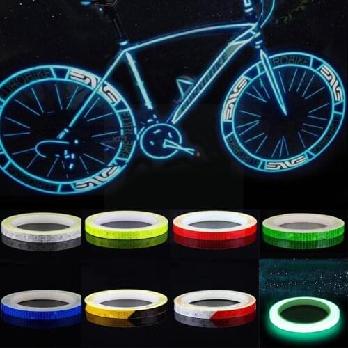 Moutatian Bicycle Reflective Stickers Cycling Fluorescent Accessories Adhesive Tape Sticker Bicycle Tape Safety Decor Refle S2O0
