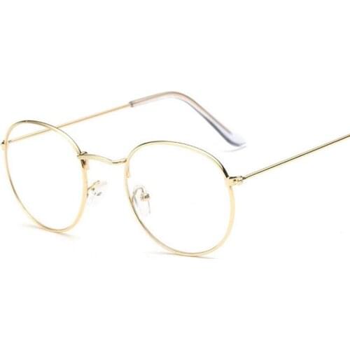 New Round Glasses Frame Woman Men Retro Optical Frames Metal Clear Lens Black Silver Gold Eyeglasses Spectacle Wholesale