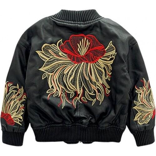 New Boys And Girls Coats Leather Kids Jacket Fashion print Cocuk Mont Boys Clothes 6CT201