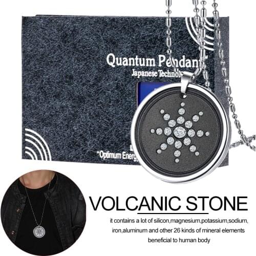New Arrival Japanese Quantum Volcanic Lava Stone Bio Energy Pendant Volcanic stone Stylish pendants for men women holiday gifts