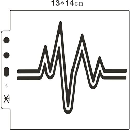 Wholesale Electrocardiogram shield DIY cake scrapbook stencils hollow Embellishments printing lace ruler Valentines Day