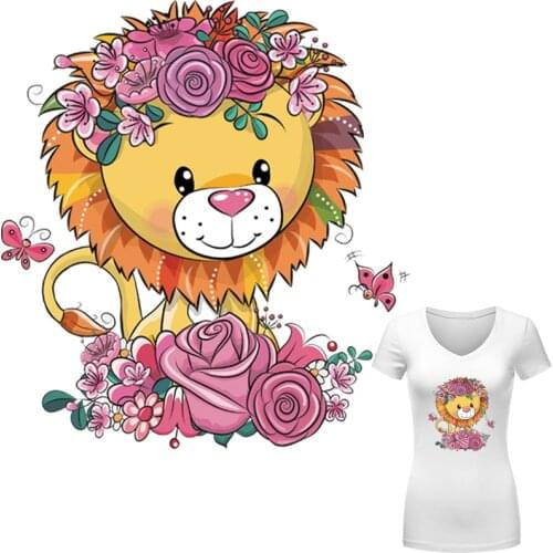 Animal Patches T-Shirt Dresses Thermal Transfer Hot Tear Diy New Design Clothing Stickers Girl Fox Patch Iron On