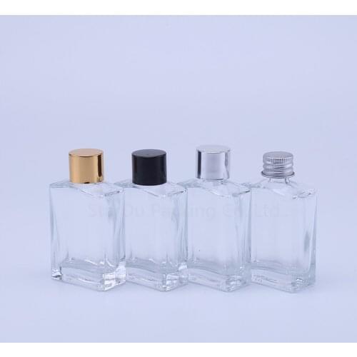 30ml 50ml High Quality Clear Square Glass essential oil Bottle Cosmetic Packaging Bottle Vials 200pcs/lot