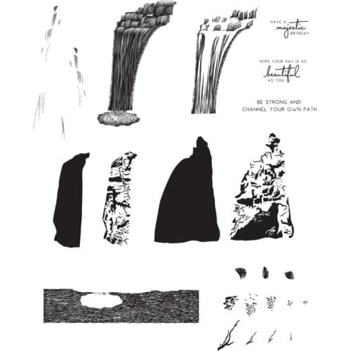 Waterfall Clear Stamp Or stamp for DIY Scrapbooking/Card Making/Kids Fun Decoration Supplies A081