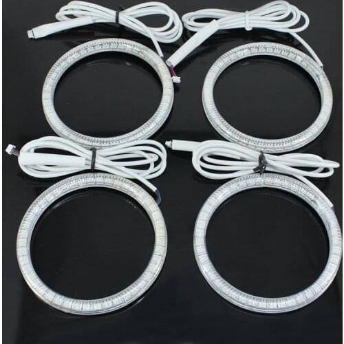 RGB Angel Eyes Multi-Color LED Ring Turnning Light DRL With Cover For Car Headlight Foglight Motorcycle Headlights- 4PCS