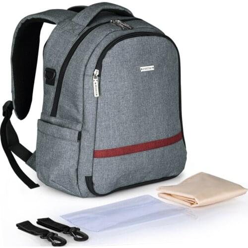 Multifunctional cotton and linen shoulder mommy bag waterproof mother babies backpack maternal diaper nappy backpack for travel