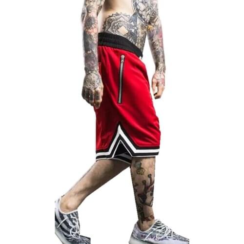 New 2019 Hip hop shorts men high street Mesh the double layer pocket zipper loose streetwear Men Shorts justin bieber shorts