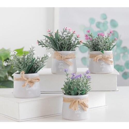 Nordic small fresh simulation plant decorations green plants indoor desktop potted fake grass anti-real bonsai ornaments FZPJ011