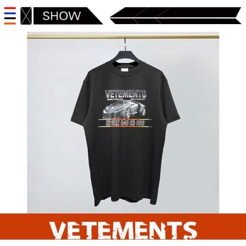 VETEMENTS French Street Fashion vet short sleeve T-shirt VTM wittermont racing print casual loose short sleeve T-shirt