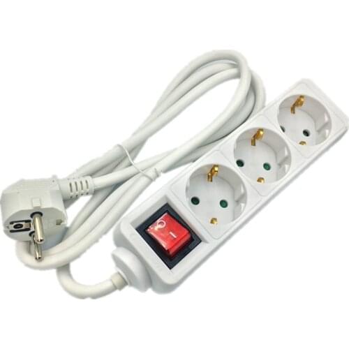 Black Power Strip 3500W 16A 250V EU Plug European Electric Adapter Multiple Outlet Extension Socket Home Electronics Charging