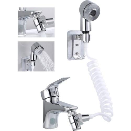Universal Bathroom Kitchen Basin Faucets Shower Nozzle Adapter Switchable Valve Sink Washing Hair Wash Shower Set Drop Shipping