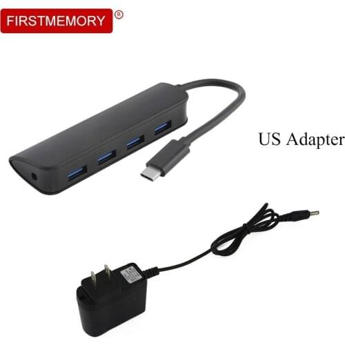 USB 3.0 HUB To Type C Interface 4 Ports High Speed Usb Splitter With AU/EU/UK/US Adapter For Laptop PC Tablet Smartphone Desktop
