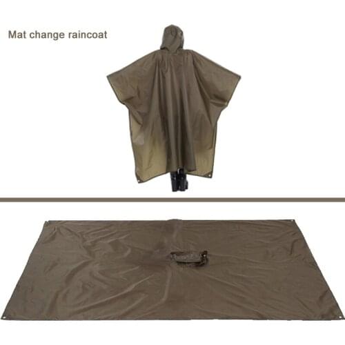 Waterproof floor mat 3 in 1 campsite mat can be made raincoat canopy with camping mat folding sleeping picnic beach mattress out