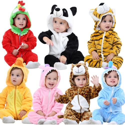 0-5 years Baby Kids Romper Jumpsuit set Sleepshirt Hooded Colorful Animal Flannel children clothing Mobile Phone Accessories