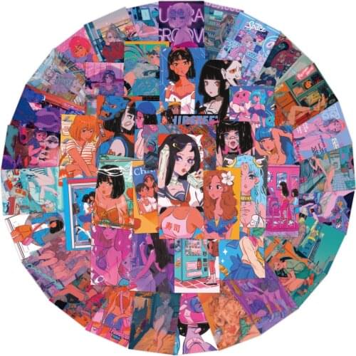 10/50PCS Sweetheart Beauty Stickers Anime Girls Otaku Welfare Illustration for Phone Laptop Luggage Case Graffiti Sticker Decals