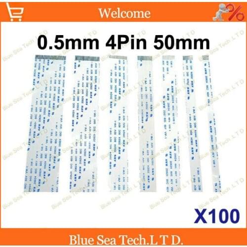 100 pcs/lot FFC/FPC Flexible Flat Cable 0.5mm pitch 4 pin 50mm Isotropy or Anisotropy cable,welcome OEM Order.Free shipping