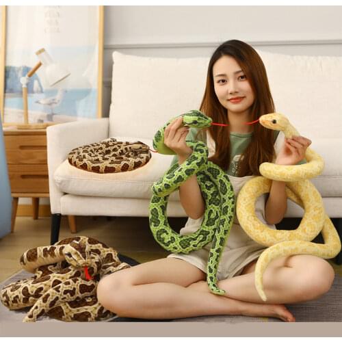 110cm New Simulation Cobra Plush Toy Animal Snake Stuffed Toy Childrens Toys Home Decoration Christmas Gifts