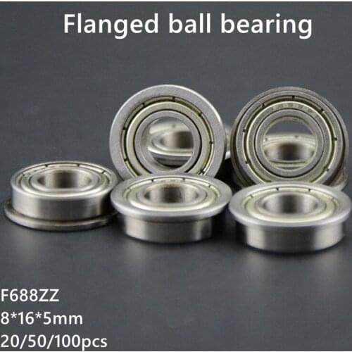 20/50/100pcs F688ZZ F688-ZZ 2Z 8x16x5mm Miniature flanged deep groove ball bearing 8*16*5mm