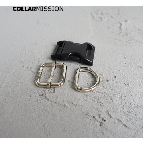 20sets/lot (Release buckle+metal adjust buckle+D ring/set) 20mm handmade dog cat necklace collars DIY accessory durable buckle