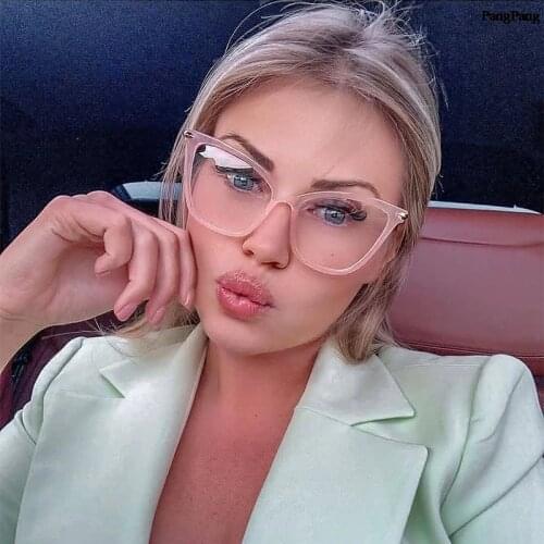 2021 Cat Eye Glasses Clear Frame Women Fashion Transparent Myopia Optical Glasses Frame Cat Eyeglasses Frames female Spectacle