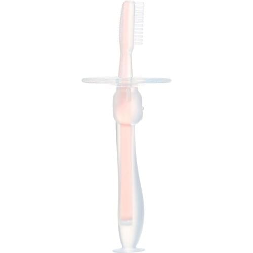 3 PCS Baby Training Toothbrush with Suction Base Prevent Swallow Soft Silicone Toothbrushes Teether Safe for Babies Teething Toy