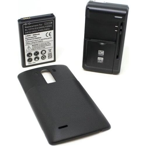 6800mAh Extended Battery + 3 Optional Color Cover + Universal Charger For LG G3 BL-53YH G3 D855 F400 D830 D850 VS985 D850 D851