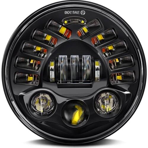 7 inch Round Black Projector LED Headlights with DRL fir for Harley fit for '14-'21 Electra Glide FLHT