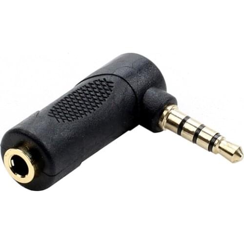90 Degree Right Angled 3.5mm Male To Female Audio Converter Adapter Connector L Type Stereo Earphone Microphone 4 Pole Jack Plug