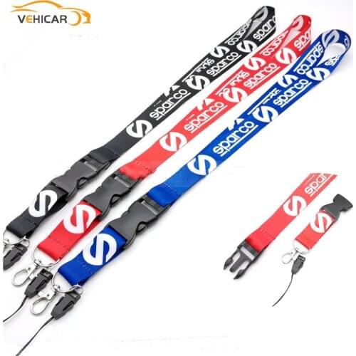 VEHICAR Car Logo Lanyard for SPARCO Neck Strap Lanyard Keychain Keyring Car Keys House Keys ID Badges Card 1PC 54CM
