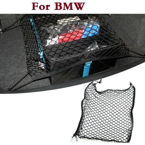 Car Mesh Cargo Net Holder Trunk Elastic Storage 4 Hook For Bmw E36 E46 E60 E70 E40 E90 F30 F10 1 3 5 7 Series