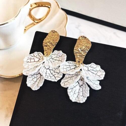 Shiny Side New Fashion Brand Jewelry Elegant Shell Flower Dangle Earrings for Women Irregular Geometric Simple Gift Earrings