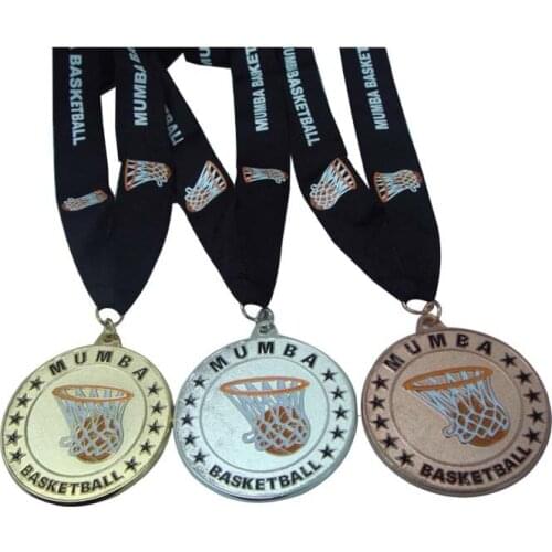 Big promotion gold silver and bronze medals cheap basketball competition medal